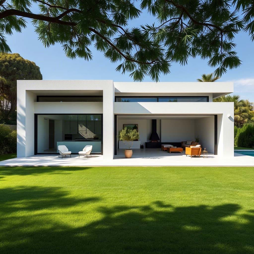 render villa moderna bianca