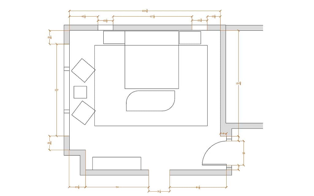layout camera da letto