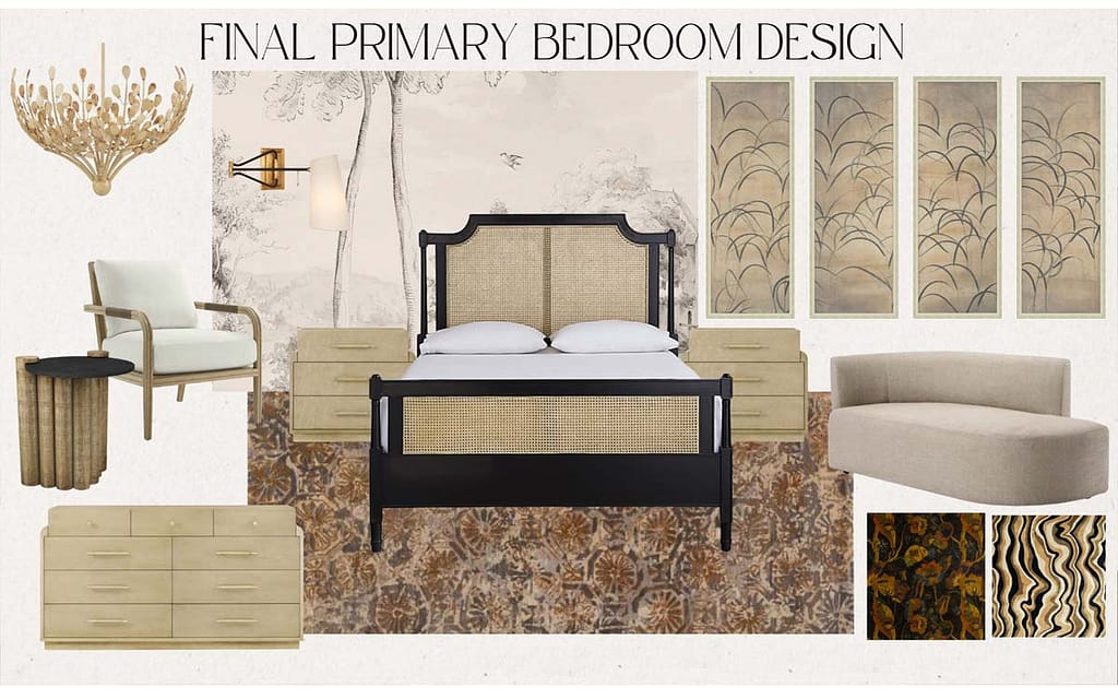 mood board progetto camera da letto