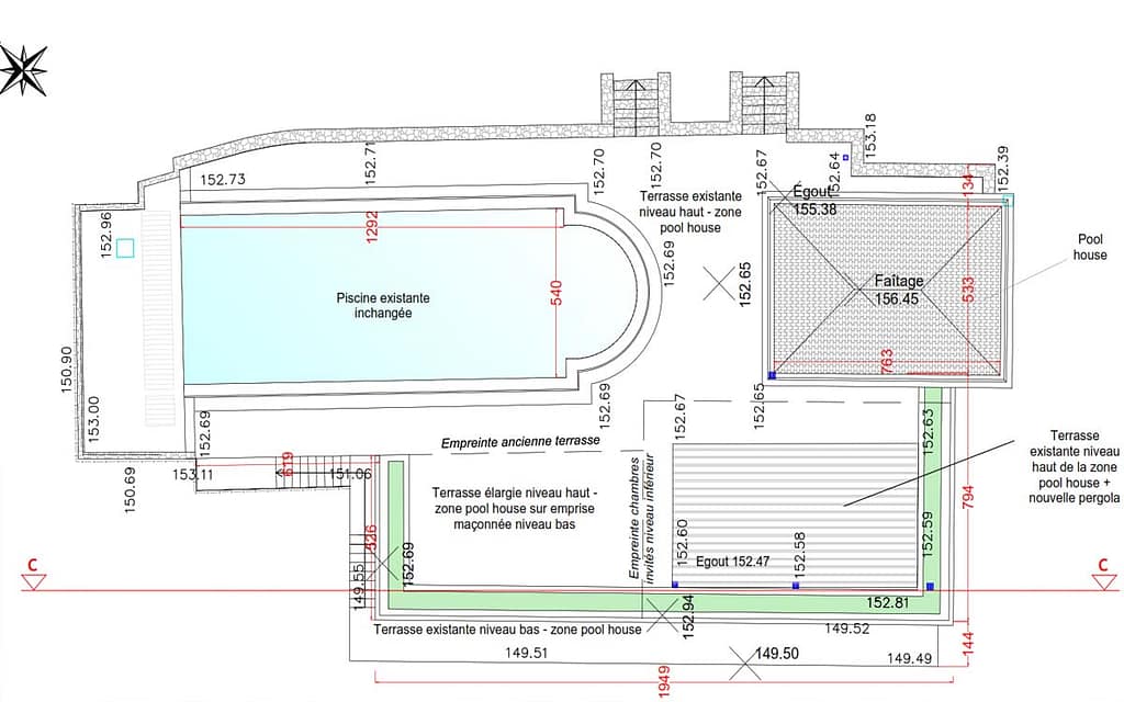 planimetria area piscina