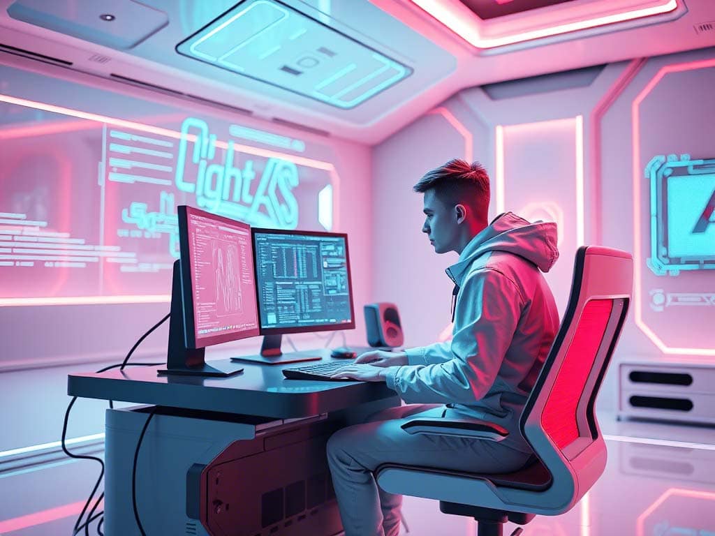 artista 3d al lavoronel fare rendering